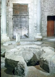 Interior of the octagonal baptistery of the cathedral